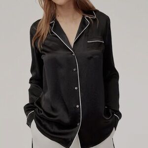 WILFRED Black White Murol Blouse